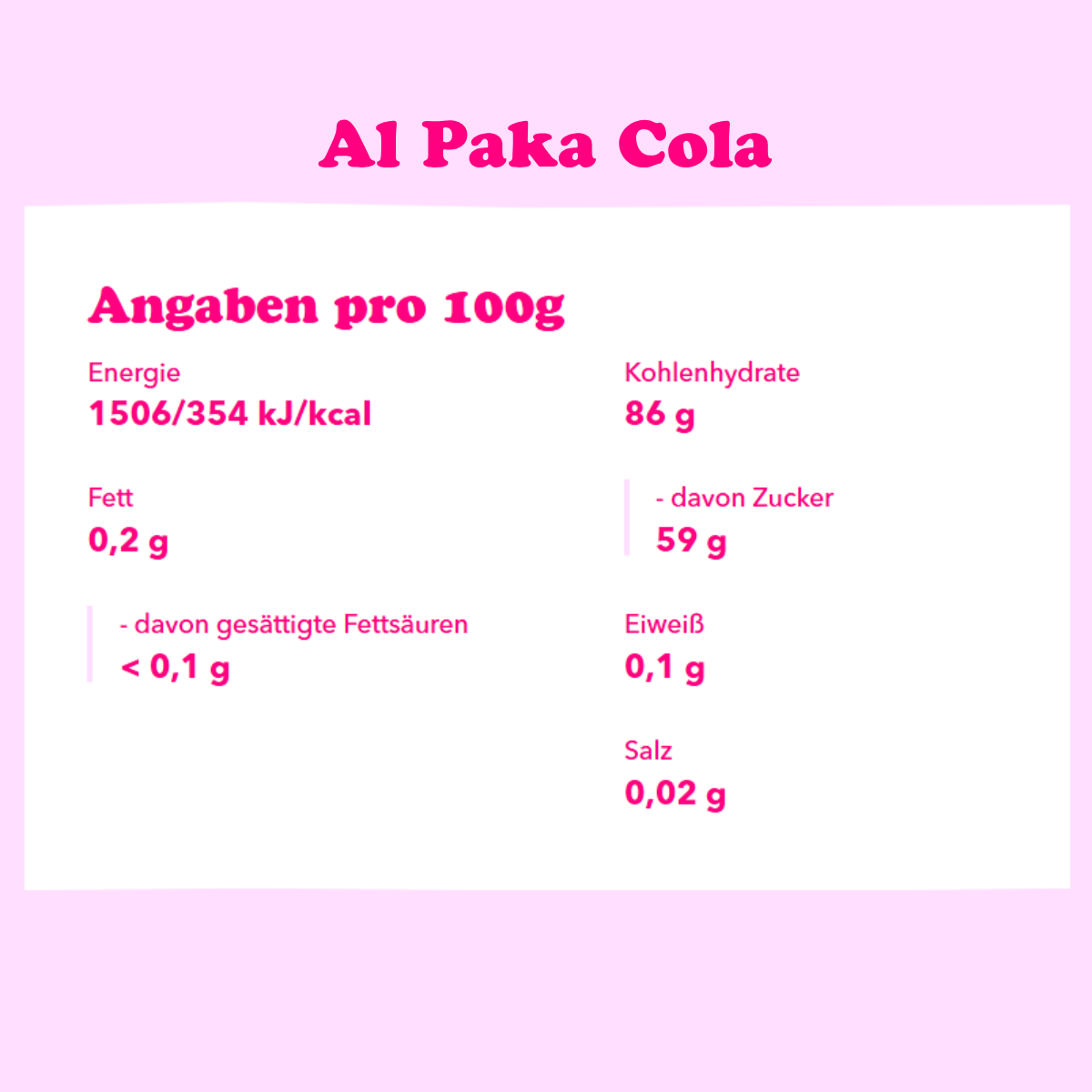 Al Paka Cola 210g 20er Karton